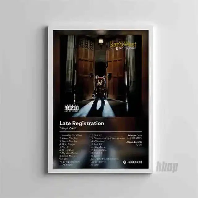 Pop Rapper Kanye West Music Album Poster Aesthetic Hip Hop Comics Cover Graduation Ghosts Donda Canvas Print Wall Art Room Decor June Wall Art