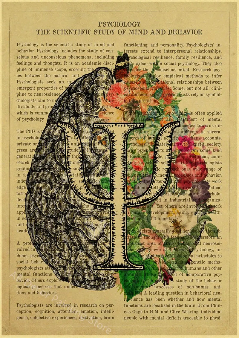 Human Heart/Lungs/Thorax/Cerebrum Anatomy with Flower and Description Posters Prints Retro Home Medical Decor Art Wall Painting June Wall Art