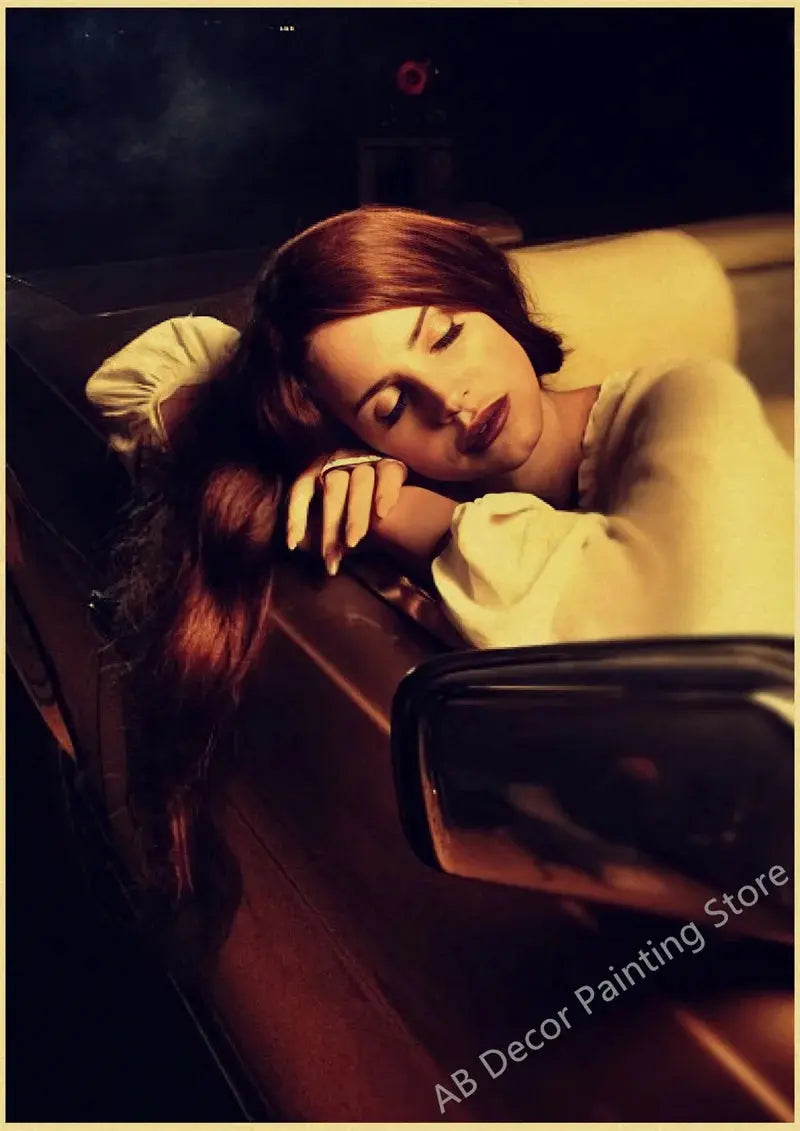 Lizzy Grant Lana Del Rey Posters Retro Kraft Paper Prints Music Album Poster Vintage Home Room Decor Aesthetic Art Wall Painting June Wall Art