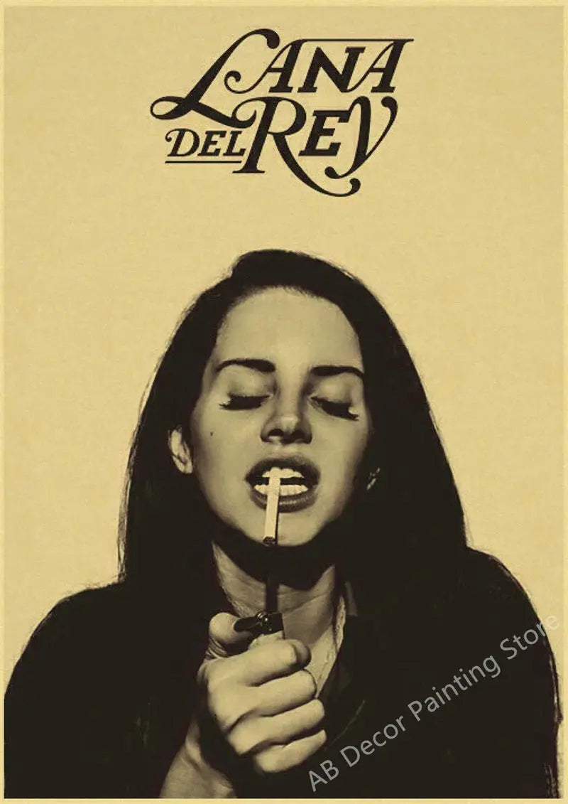 Lizzy Grant Lana Del Rey Posters Retro Kraft Paper Prints Music Album Poster Vintage Home Room Decor Aesthetic Art Wall Painting June Wall Art