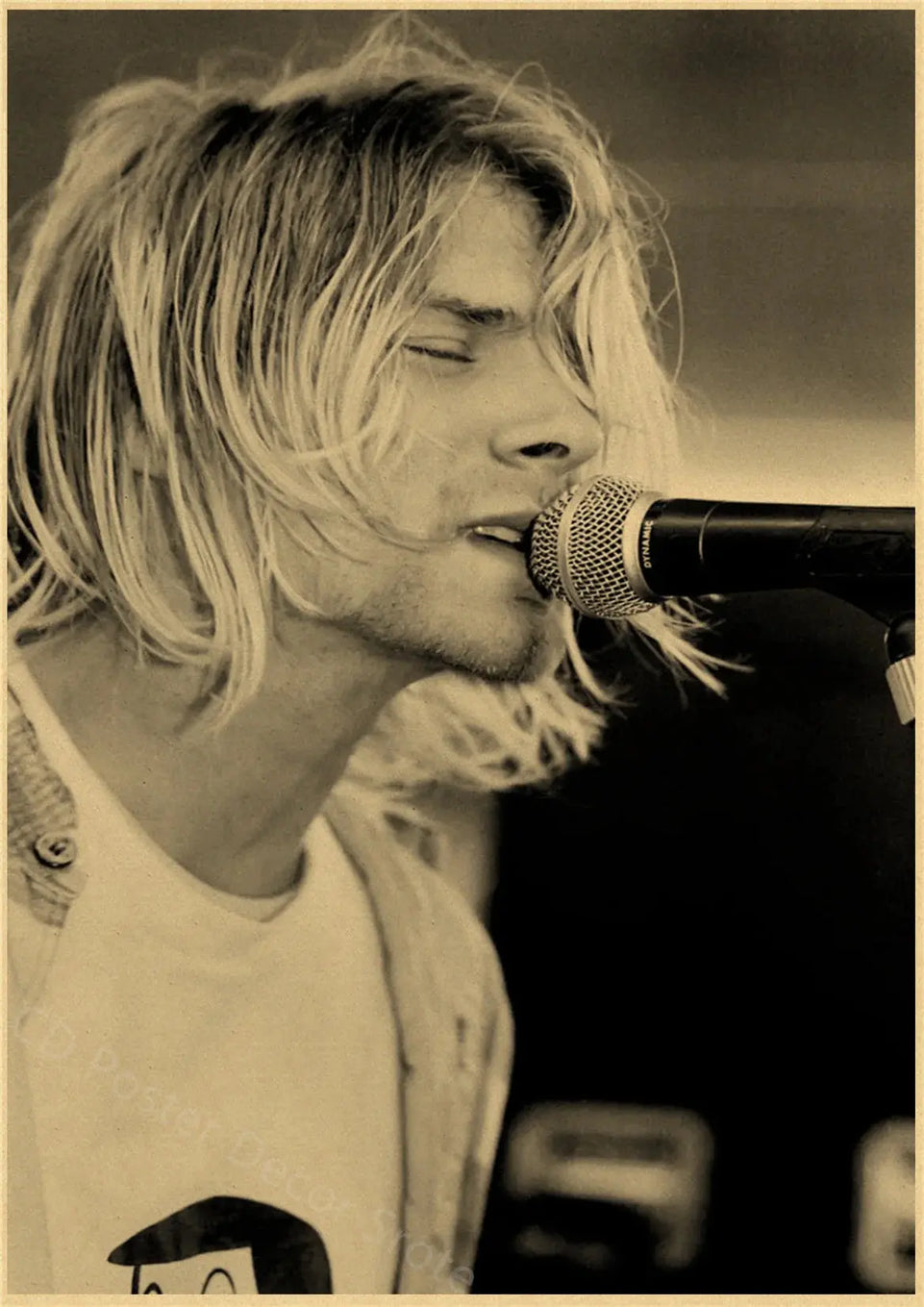 Singer Kurt Cobain Retro Poster Kraft Paper Prints and Posters DIY Vintage Home Room Bar Cafe Decor Aesthetic Art Wall Painting June Wall Art