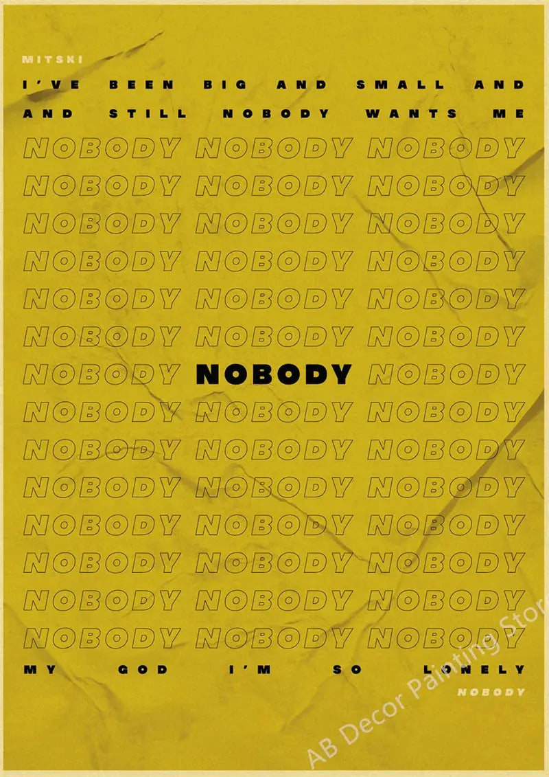 Mitski Retro Poster Be The Cowboy/Nobody/Lush Kraft Paper Prints Vintage Aesthetic Home Room Cafe Bar Art Wall Decor Painting June Wall Art