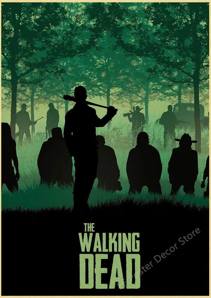 The Walking Dead Poster Rick Grimes/Daryl Dixon Prints Posters Horror TV Show Vintage Home Room Art Wall Decor Retro Painting June Wall Art