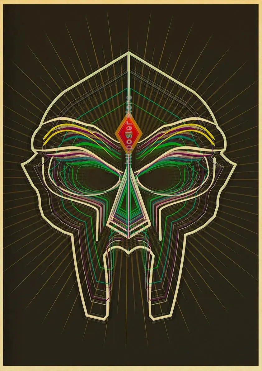 MF Doom Madlib Poster Retro Poster Painting Hip Hop Rap Music Album Star Picture Wall Art For Living Room Home Decor June Wall Art