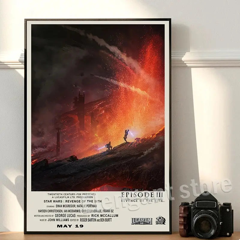 Star Wars Revenge of the Sith Poster Vintage Movie Art Prints Retro Star Wars Canvas Painting Living Room Wall Pictures Decor June Wall Art