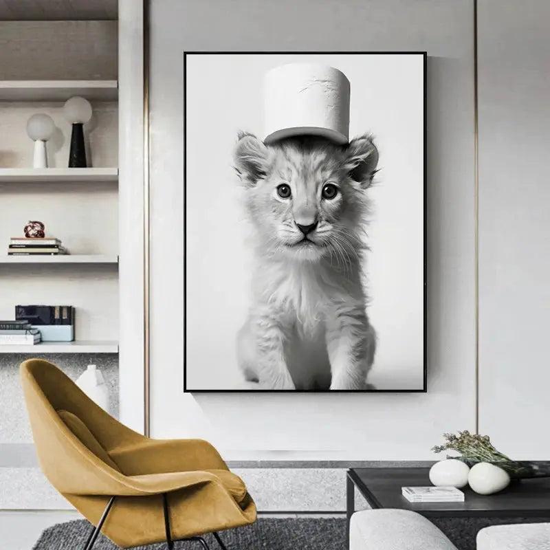 Cute Animals Toilet Paper Living Room Murals Wall Art Poster Otter Cat Tiger Canvas Painting Funny Bathroom Bathroom Home Decor June Wall Art
