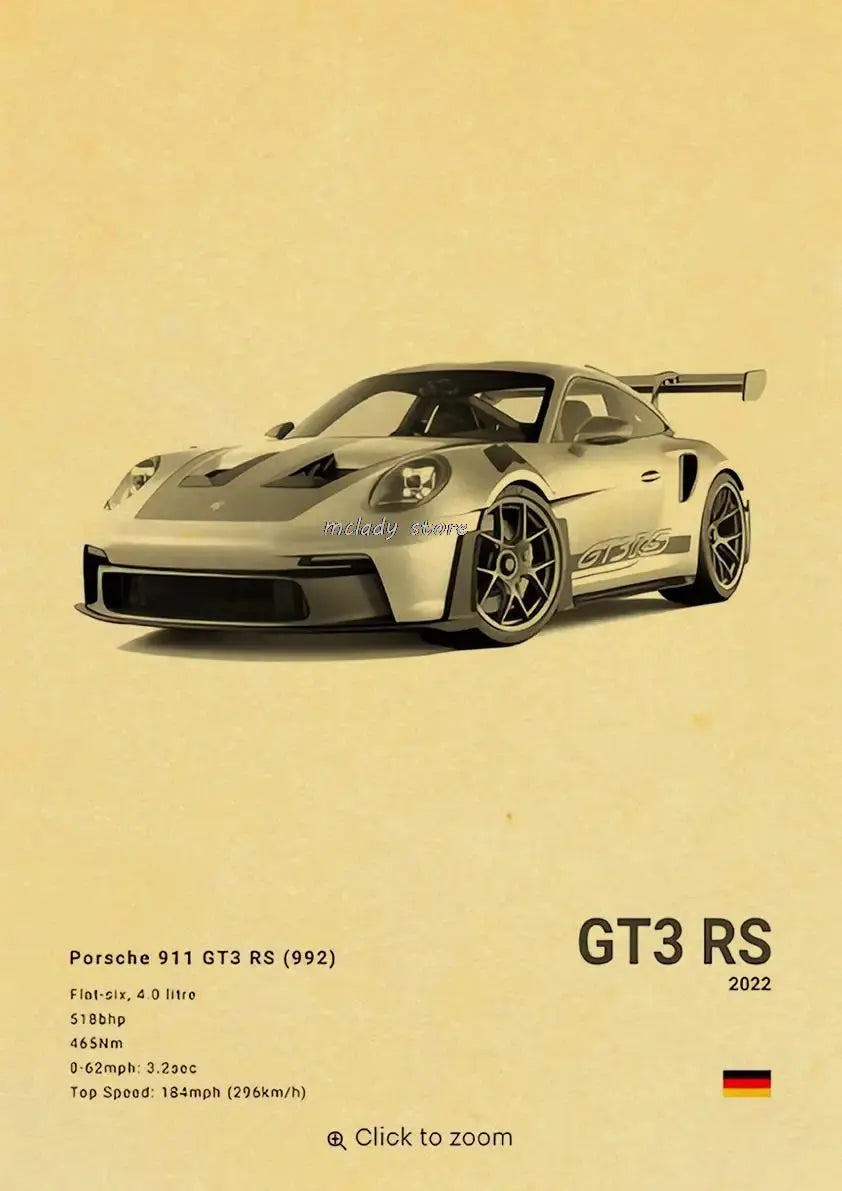 Vintage Luxury Performance Classic Car Sports Car Series Kraft Posters For Room Living Art Home Wall Decor Modern Pictures June Wall Art