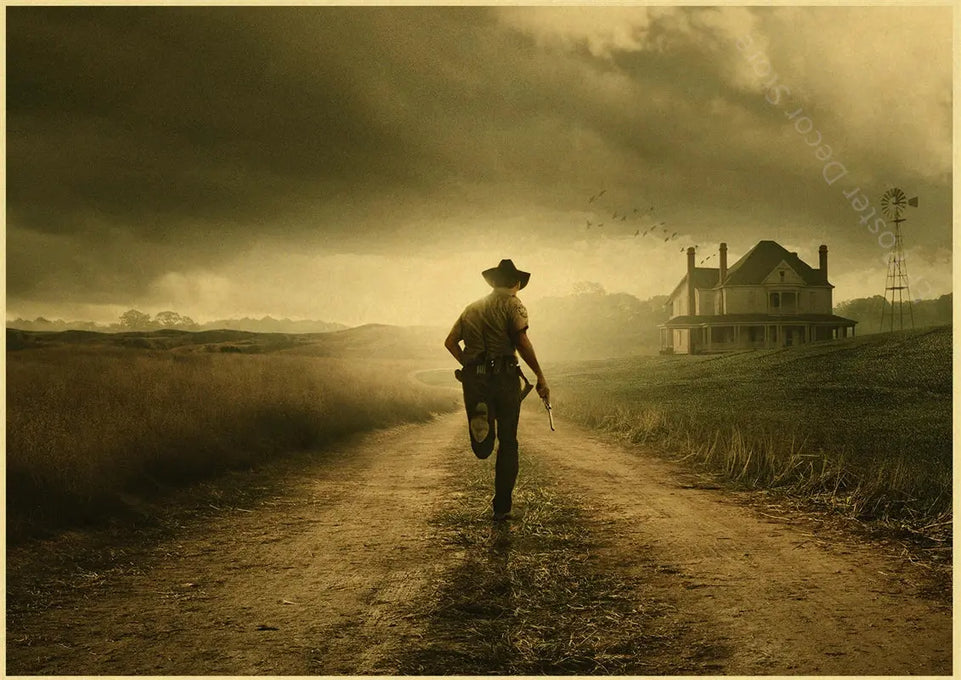 The Walking Dead Poster Rick Grimes/Daryl Dixon Prints Posters Horror TV Show Vintage Home Room Art Wall Decor Retro Painting June Wall Art