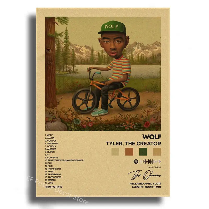 Singer Album Cover Poster Music Prints Custom Album Posters Hip Hop Vintage Room Home Decor Retro Kraft Paper Art Wall Painting June Wall Art