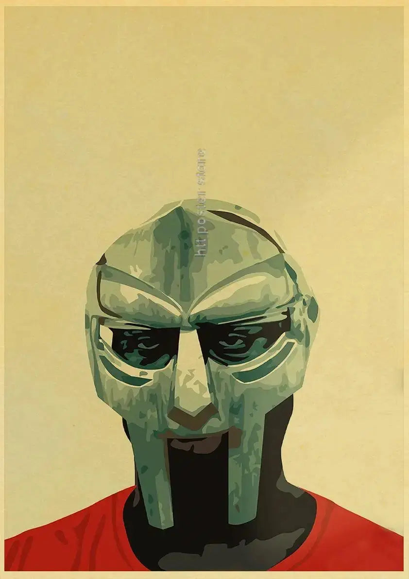 MF Doom Madlib Poster Retro Poster Painting Hip Hop Rap Music Album Star Picture Wall Art For Living Room Home Decor June Wall Art