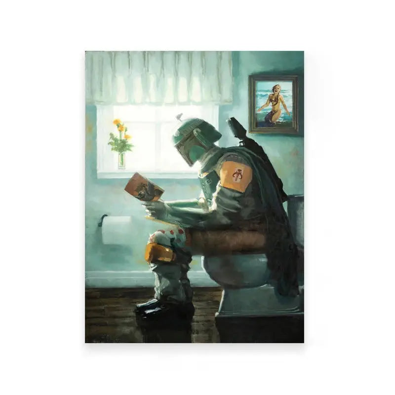 Darth Vader Star Wars Bathroom Art Prints Watercolor Boba Fett Poster Funny Toilet Sign Canvas Painting Restroom Wall Decor June Wall Art
