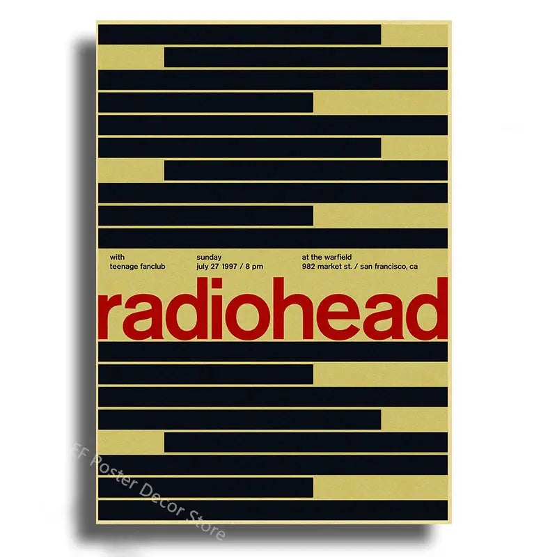 Rock Band Radiohead Music Art Poster Retro Prints Album Posters Vintage Home Room Bar Cafe Decor Aesthetic Picture Wall Painting June Wall Art