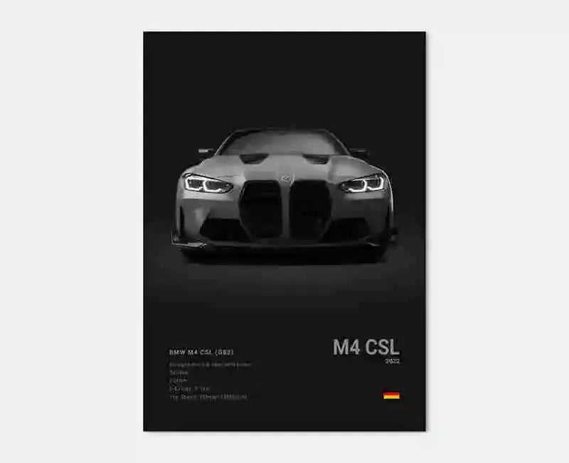 Pop Black And White Poster Wall Art Luxury Supercar F80 M3 M140 GTR HD Oil On Canvas Print Home Living Room Bedroom Decor Gift June Wall Art