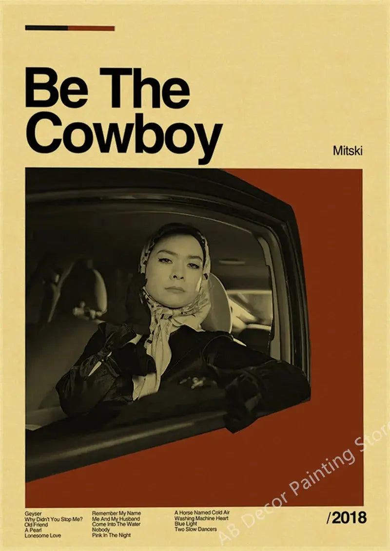 Mitski Retro Poster Be The Cowboy/Nobody/Lush Kraft Paper Prints Vintage Aesthetic Home Room Cafe Bar Art Wall Decor Painting June Wall Art