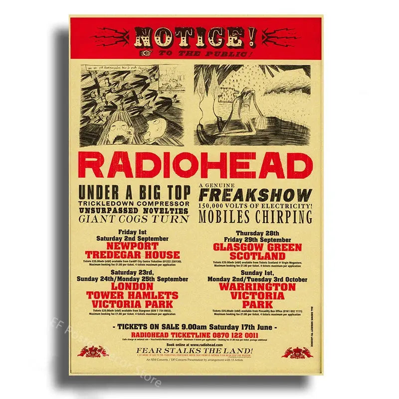 Rock Band Radiohead Music Art Poster Retro Prints Album Posters Vintage Home Room Bar Cafe Decor Aesthetic Picture Wall Painting June Wall Art