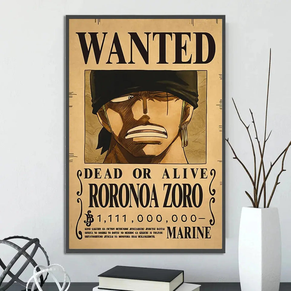 One Piece Self-adhesive Poster Bounty Order Luffy Wallpapr Ace Figures Nami Home Decoration Painting Anime Zoro Wall Art Sanji June Wall Art