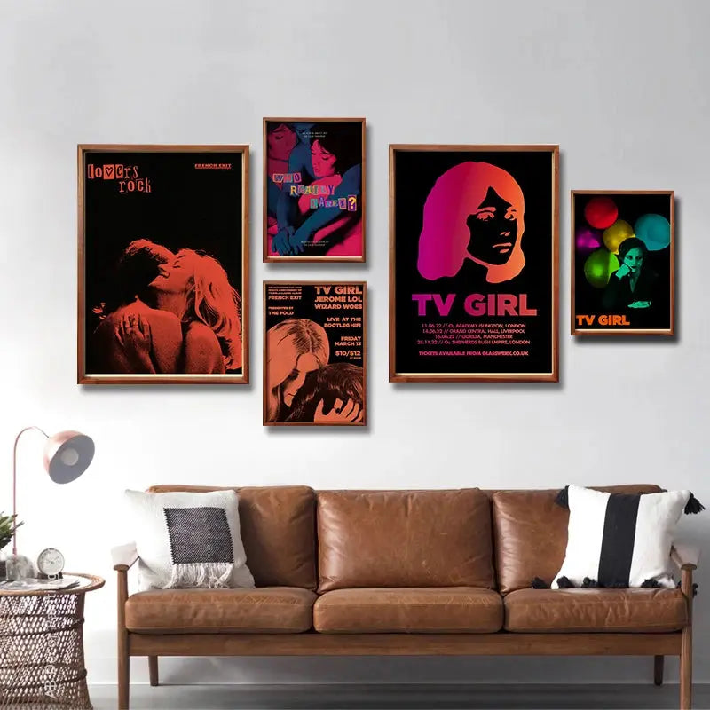TV Girl Posters Retro Kraft Paper Prints Lovers Rock Vintage Poster Wall Art Painting Study Home Living Room Decoration Picture June Wall Art