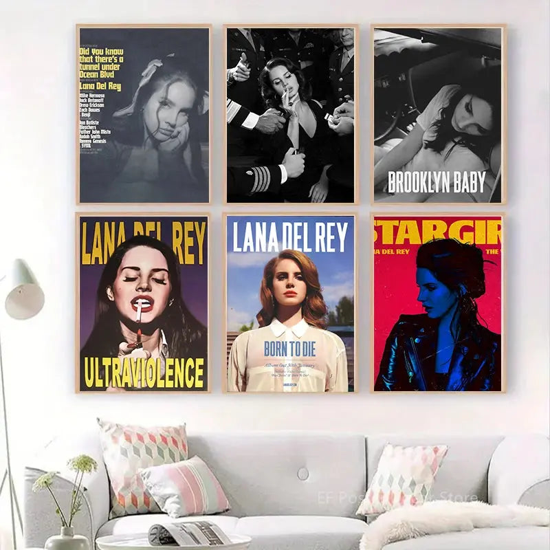 Lizzy Grant Lana Del Rey Poster Aesthetic Prints Picture Gift Kitchen Room Home Decor Club Bar Cafe Decoration Art Wall Painting June Wall Art
