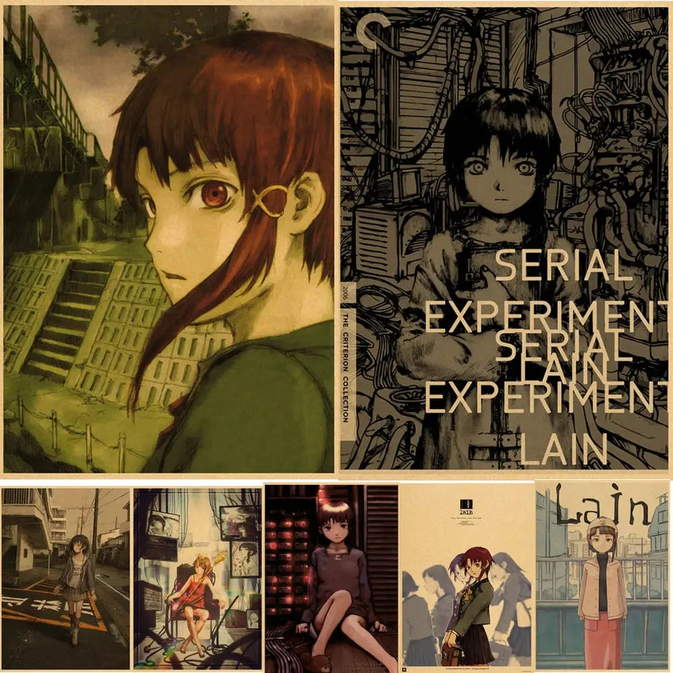 serial experiments lain Poster Anime Wall Art Home Decorative Painting Children's Room Decor Wall Sticker June Wall Art