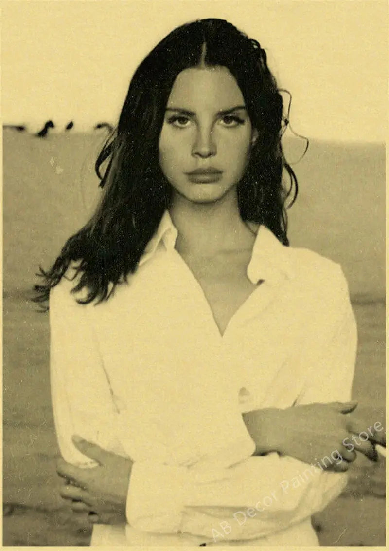 Lizzy Grant Lana Del Rey Posters Retro Kraft Paper Prints Music Album Poster Vintage Home Room Decor Aesthetic Art Wall Painting June Wall Art