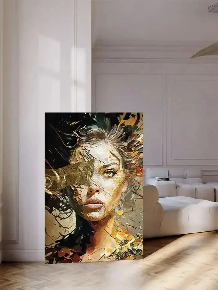 Nordic Boho Fashion Glasses Woman With Flowers Wall Art Canvas Painting Butterfly With Girl Portrait Poster Prints Mural Picture June Wall Art