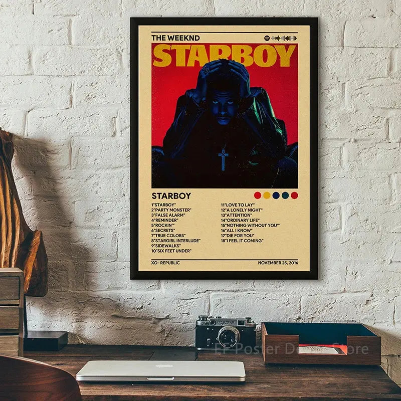 Singer Album Cover Poster Music Prints Custom Album Posters Hip Hop Vintage Room Home Decor Retro Kraft Paper Art Wall Painting June Wall Art