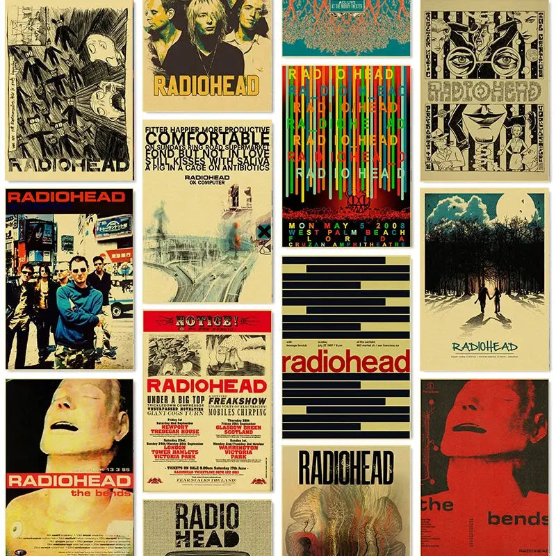 Rock Band Radiohead Music Art Poster Retro Prints Album Posters Vintage Home Room Bar Cafe Decor Aesthetic Picture Wall Painting June Wall Art