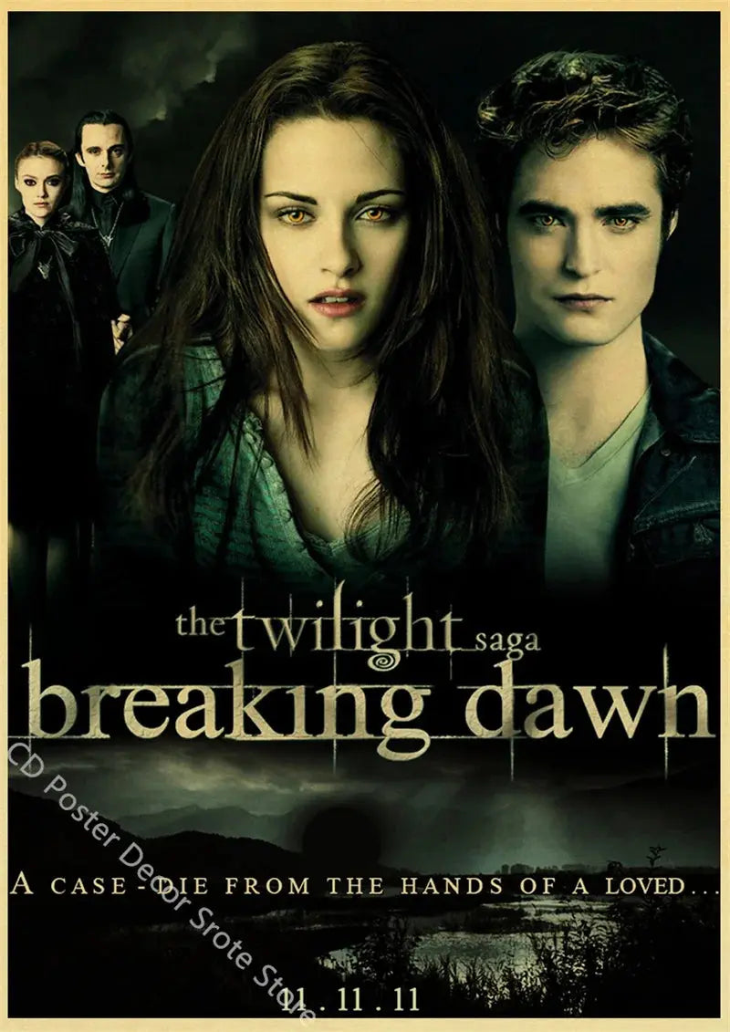 Movie Twilight Poster Edward Bella Retro Kraft Paper Prints Picture DIY Film Vintage Room Home Bar Cafe Art Wall Decor Painting June Wall Art