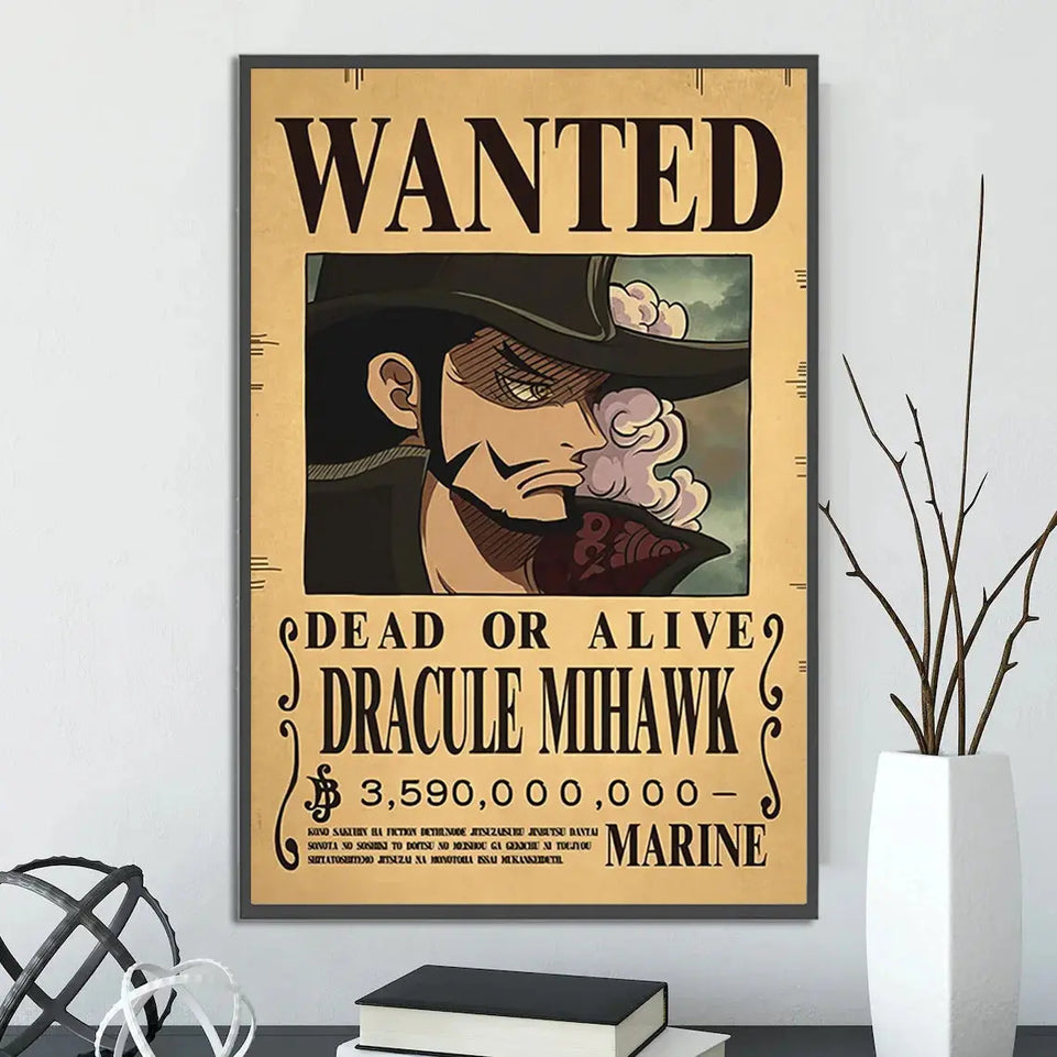 One Piece Self-adhesive Poster Bounty Order Luffy Wallpapr Ace Figures Nami Home Decoration Painting Anime Zoro Wall Art Sanji June Wall Art