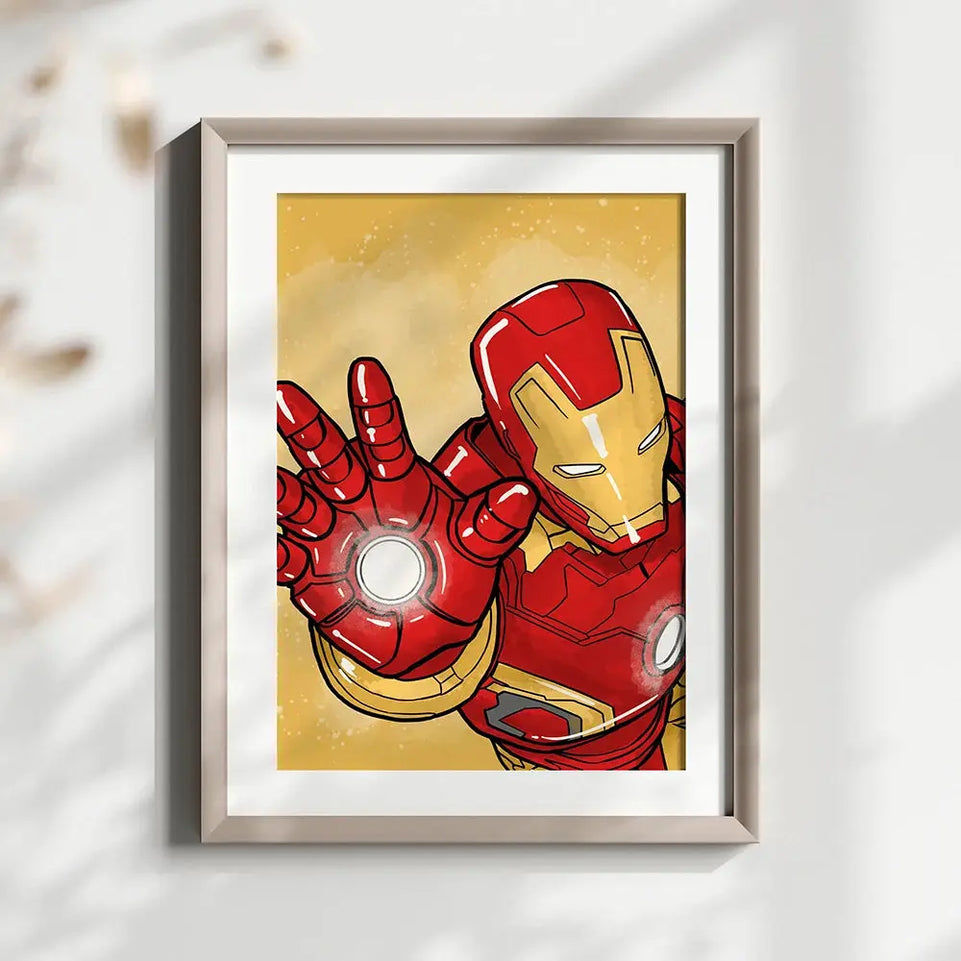 MINISO Poster Marvel Canvas Wall Art Print Mural Spider-Man Iron Man Captain America Cartoon Poster Home Decor Gift for Friends June Wall Art