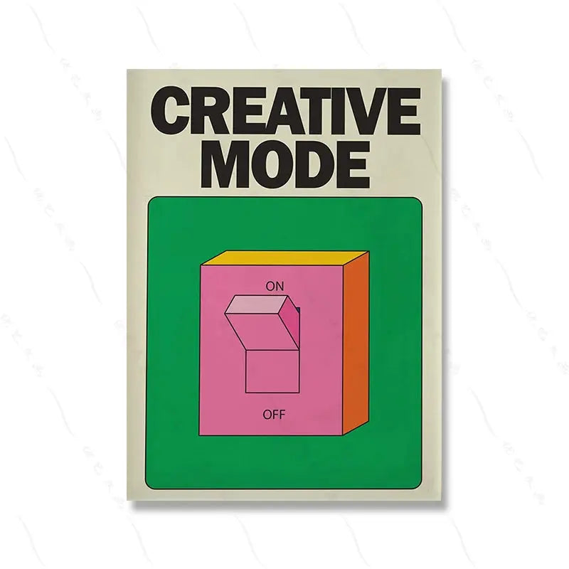 Creative Mode Wall Print Colorful Poster Retro Pink Switch Wall Art Canvas Painting Trendy Room Decor Pictures For Living Room June Wall Art