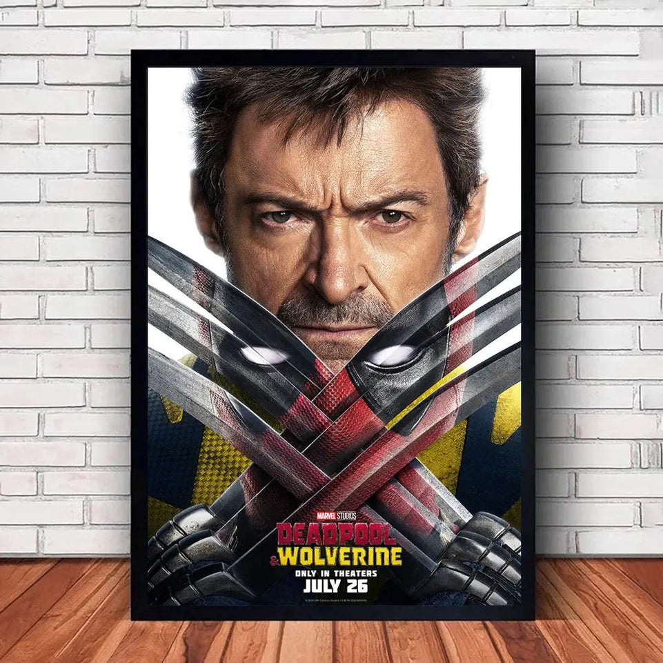 MINISO Marvel Poster Deadpool and Wolverine 2023 Movie Dune Canvas Wall Art Print Mural Home Decor Movie Lovers Gift June Wall Art