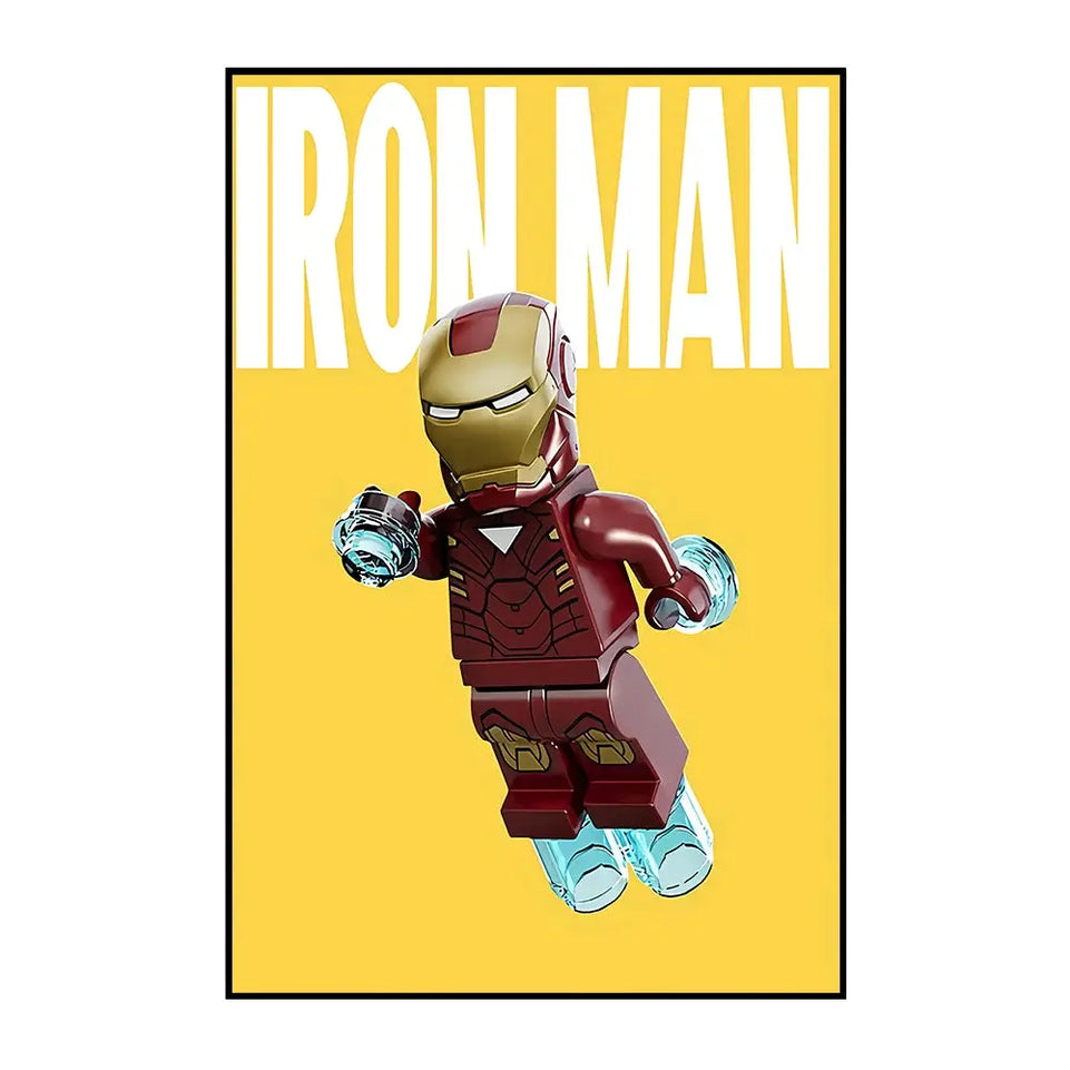 MINISO Marvel Wall Art Posters SpiderMan Iron Man Avengers Superhero Disney Kid Room Decor Cartoon Canvas Painting Picture Print June Wall Art