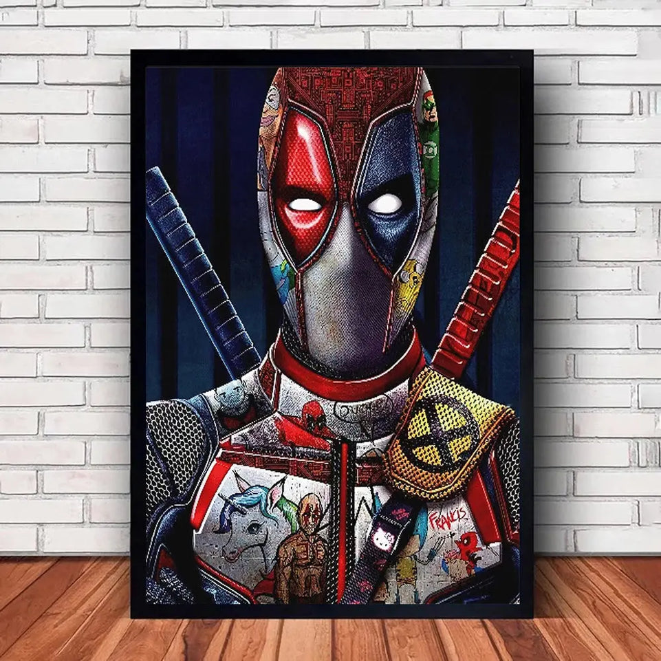 MINISO Marvel Poster Deadpool and Wolverine 2023 Movie Dune Canvas Wall Art Print Mural Home Decor Movie Lovers Gift June Wall Art