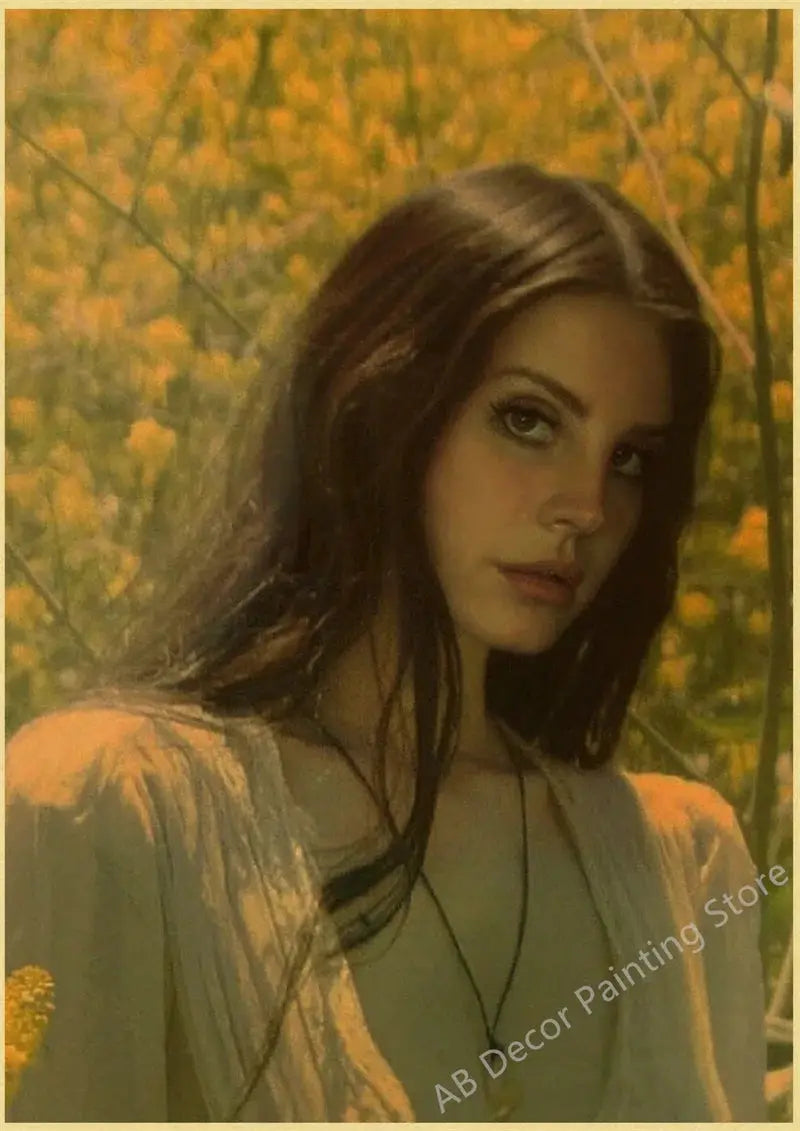 Lizzy Grant Lana Del Rey Posters Retro Kraft Paper Prints Music Album Poster Vintage Home Room Decor Aesthetic Art Wall Painting June Wall Art