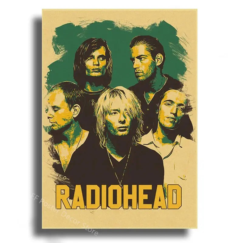 Rock Band Radiohead Music Art Poster Retro Prints Album Posters Vintage Home Room Bar Cafe Decor Aesthetic Picture Wall Painting June Wall Art