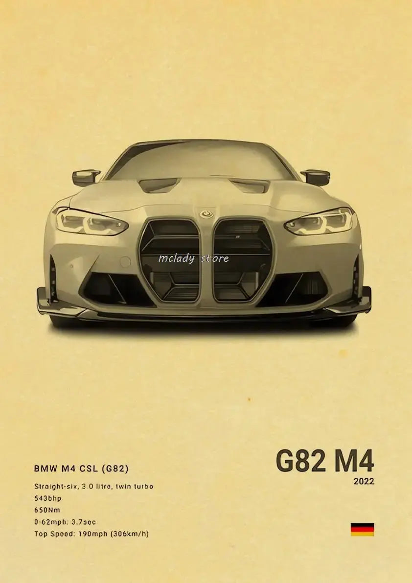Vintage Luxury Performance Classic Car Sports Car Series Kraft Posters For Room Living Art Home Wall Decor Modern Pictures June Wall Art