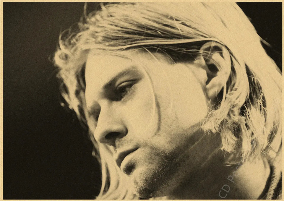 Singer Kurt Cobain Retro Poster Kraft Paper Prints and Posters DIY Vintage Home Room Bar Cafe Decor Aesthetic Art Wall Painting June Wall Art