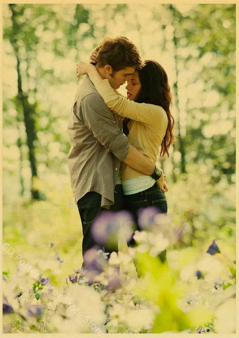 Movie Twilight Poster Edward Bella Retro Kraft Paper Prints Picture DIY Film Vintage Room Home Bar Cafe Art Wall Decor Painting June Wall Art