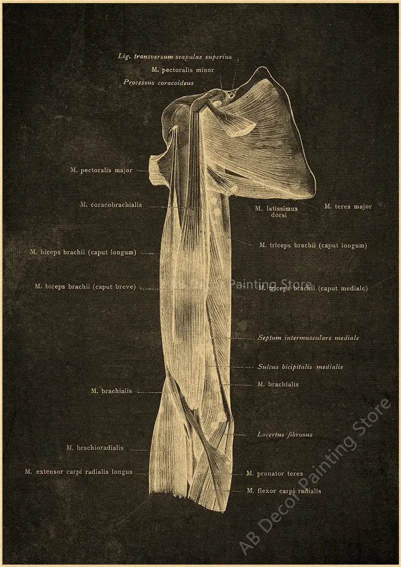 Nostalgic Posters Anatomy Chalkboard Poster Prints Body Parts Heart Hand Foot Drawing Vintage Home Room Art Wall Decor Painting June Wall Art