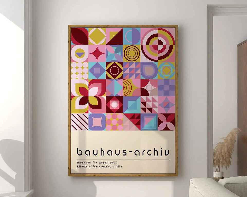 Modernist Bauhaus Geometric Canvas Poster Living Room Wall Art Retro Prints Mid Century Home Decorative Wall Art Painting June Wall Art