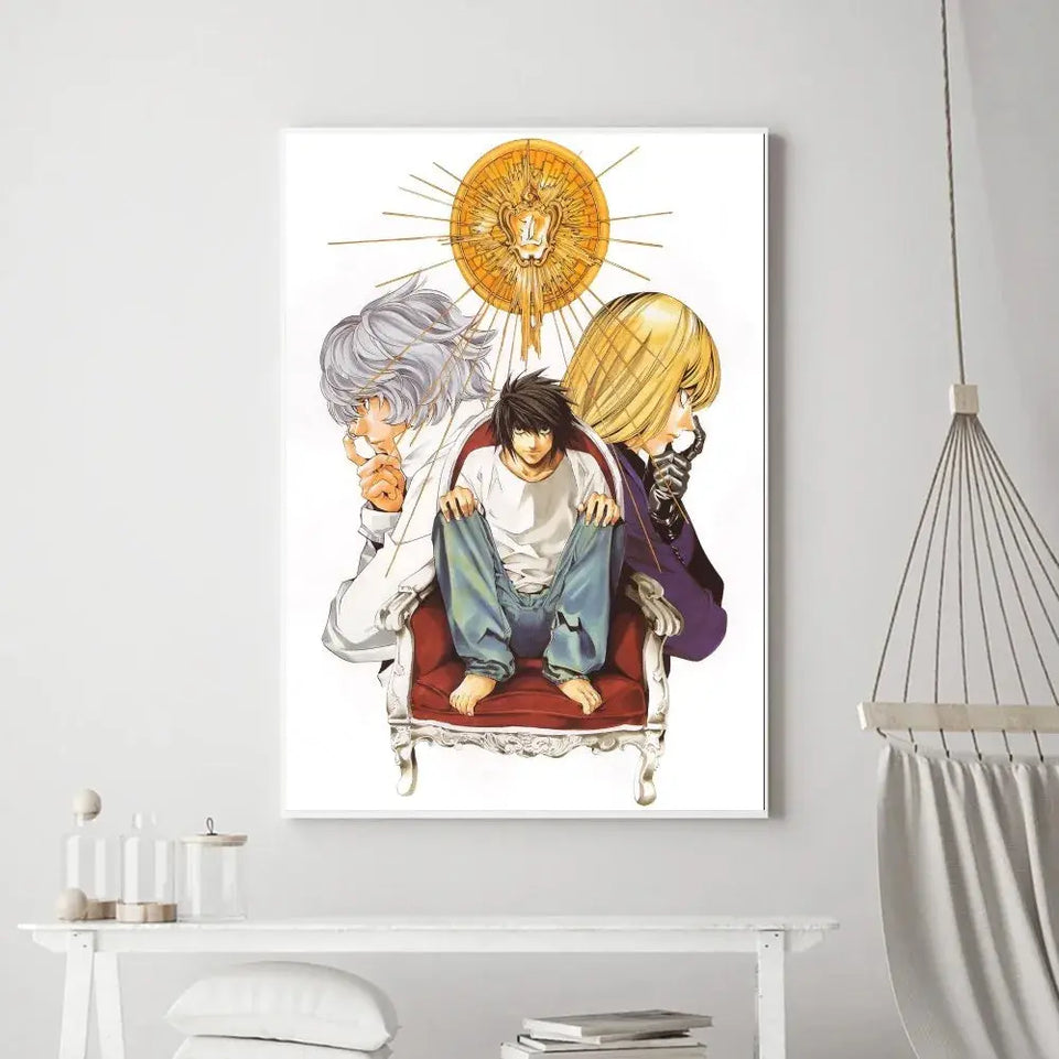 Hot Anime Death Note Poster Prints Poster Wall Painting Bedroom Living Room Wall Bar Restaurant Sticker Small June Wall Art