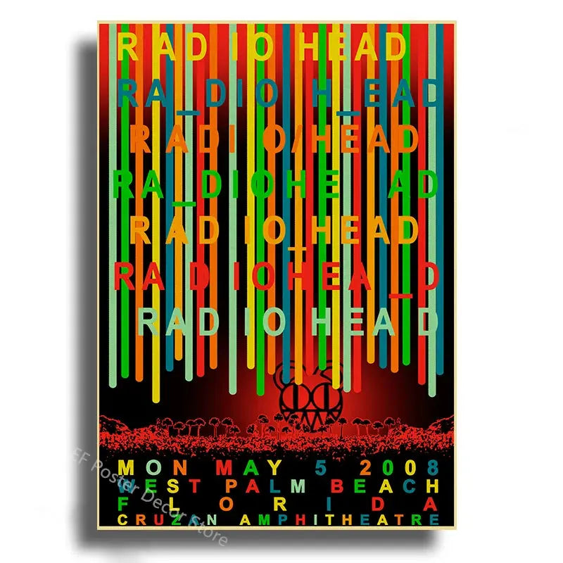 Rock Band Radiohead Music Art Poster Retro Prints Album Posters Vintage Home Room Bar Cafe Decor Aesthetic Picture Wall Painting June Wall Art