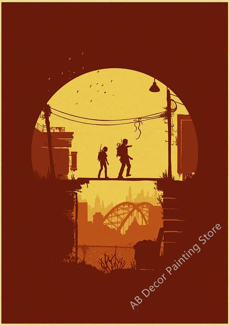 Retro The Last of Us Part 1 2 Poster Kraft Paper Prints Picture DIY Vintage Home Room Bar Cafe Art Wall Decor Aesthetic Painting June Wall Art