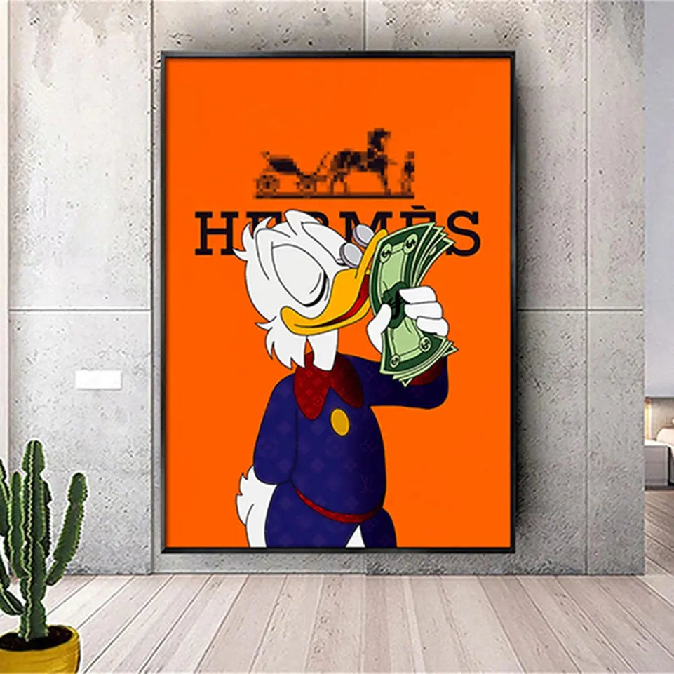 Scrooge Mcduck Motivational Poster Modern Luxury Wall Art Canvas Painting Print Pop Pictures for Living Room Home Decor Cuadros June Wall Art