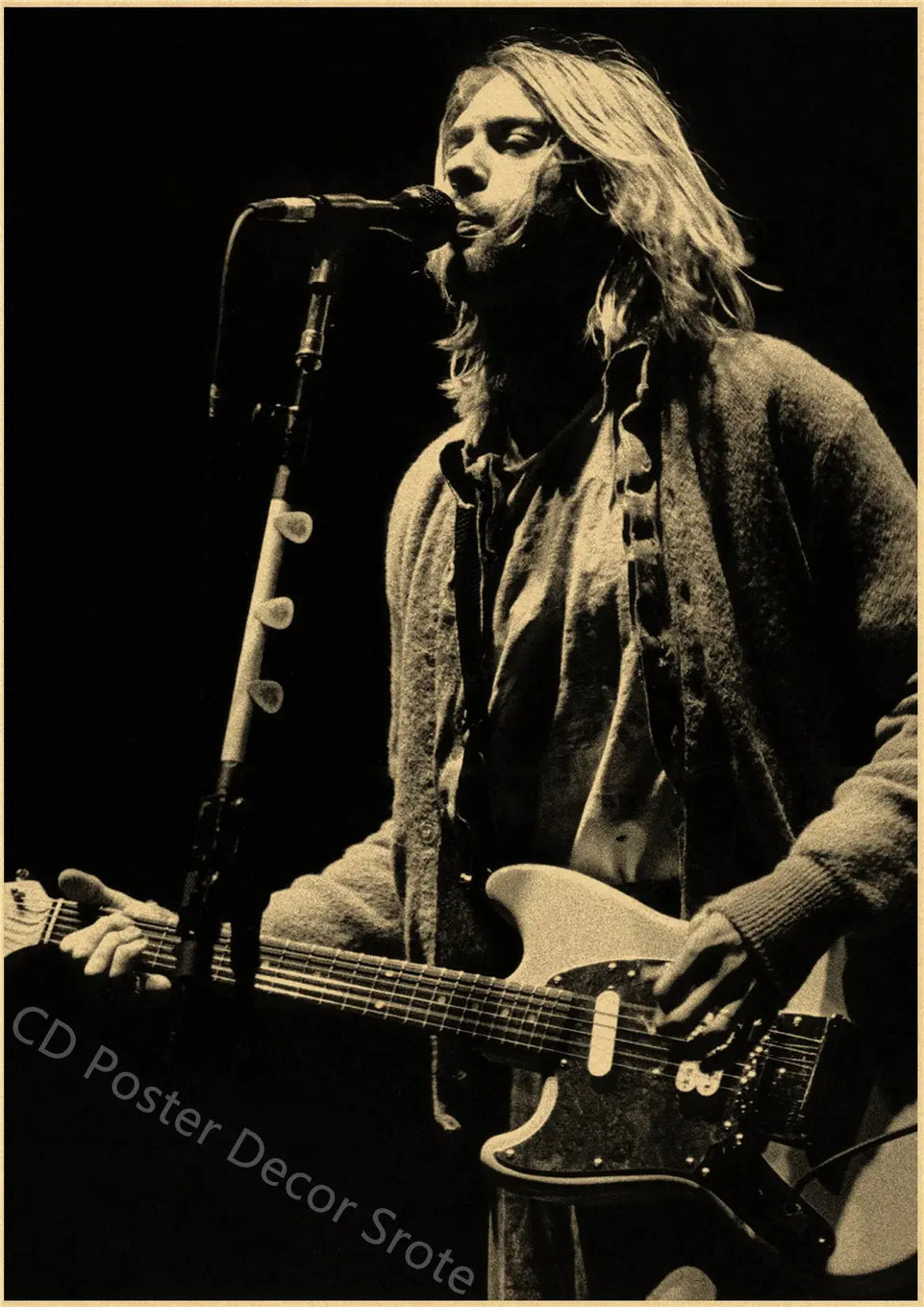 Singer Kurt Cobain Retro Poster Kraft Paper Prints and Posters DIY Vintage Home Room Bar Cafe Decor Aesthetic Art Wall Painting June Wall Art