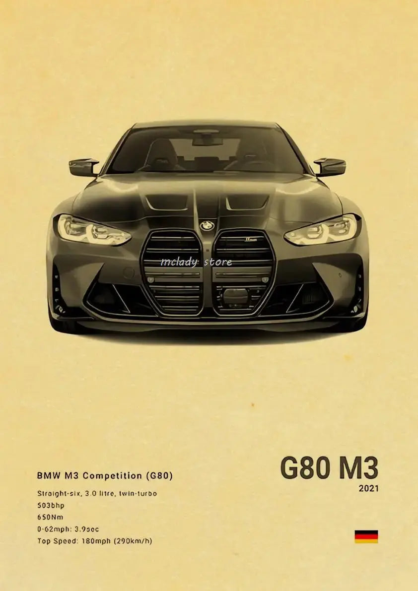 Vintage Luxury Performance Classic Car Sports Car Series Kraft Posters For Room Living Art Home Wall Decor Modern Pictures June Wall Art