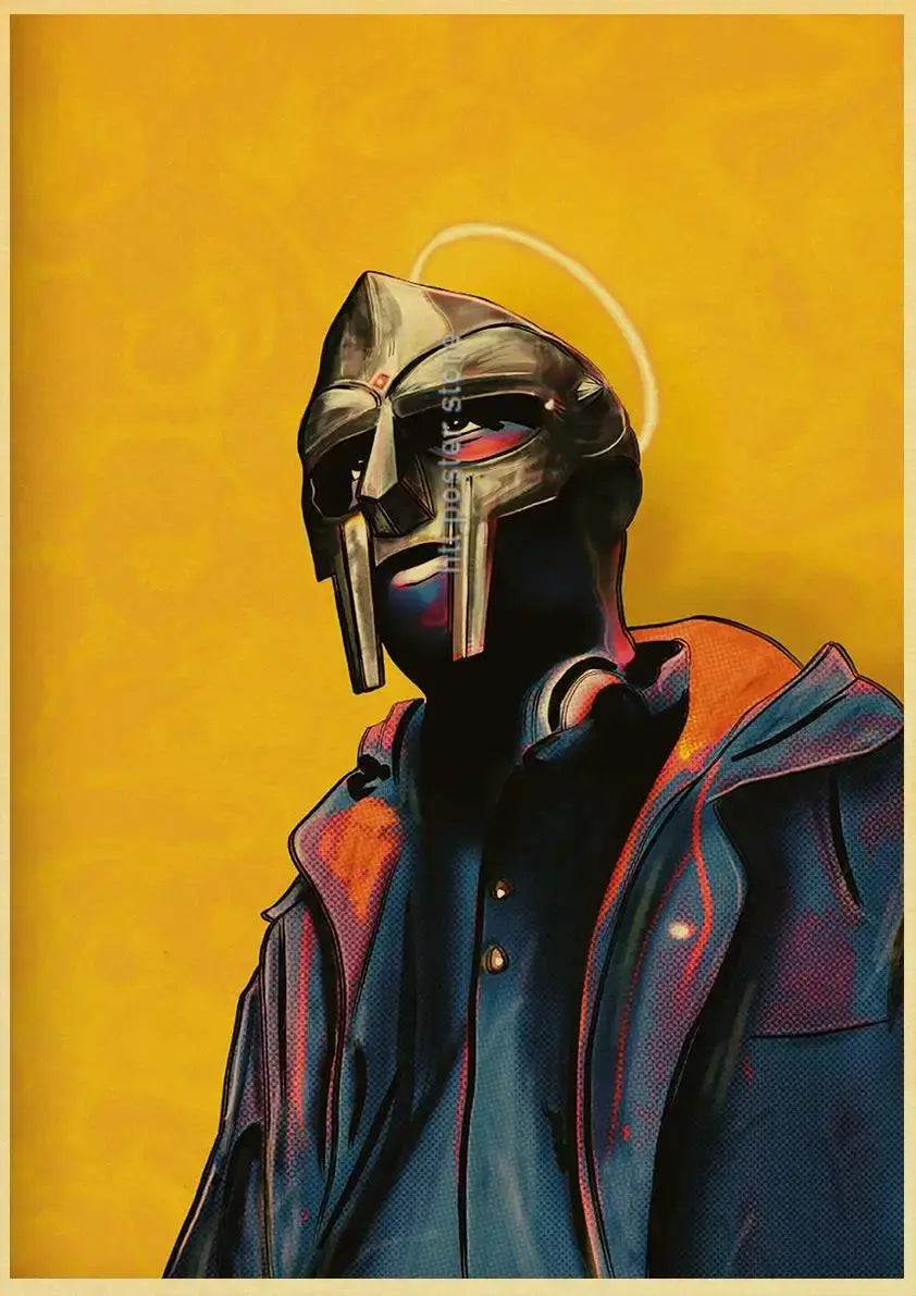 MF Doom Madlib Poster Retro Poster Painting Hip Hop Rap Music Album Star Picture Wall Art For Living Room Home Decor June Wall Art