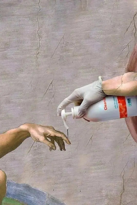 Retro Hand of God and Adam Funny Toilet Paper Picture Canvas Painting Poster For Wash Room Bathroom Living Wall Art Home Decor June Wall Art