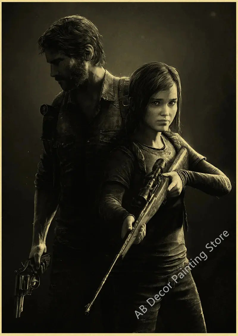 Retro The Last of Us Part 1 2 Poster Kraft Paper Prints Picture DIY Vintage Home Room Bar Cafe Art Wall Decor Aesthetic Painting June Wall Art